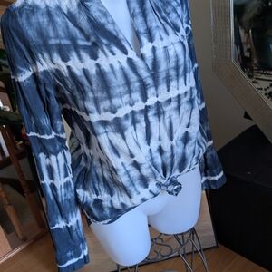 GAP Blue and White Tie-Dye Blouse